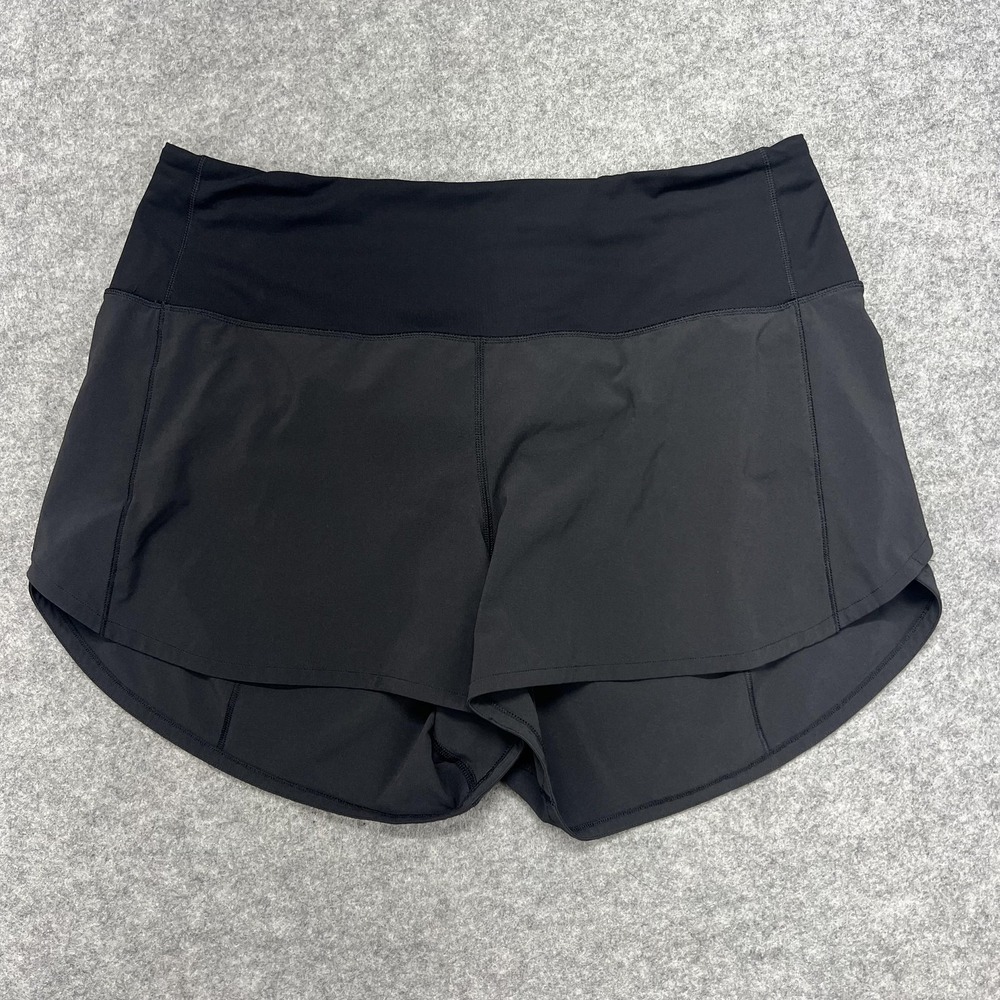 Lululemon Speed Up High Rise Shorts Womens 10 Black Lined 4" Running Athletic
